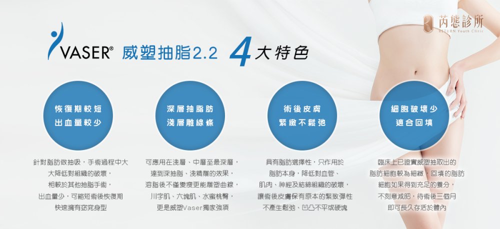 威塑抽脂 Vaser 2.2 進化 4 特色